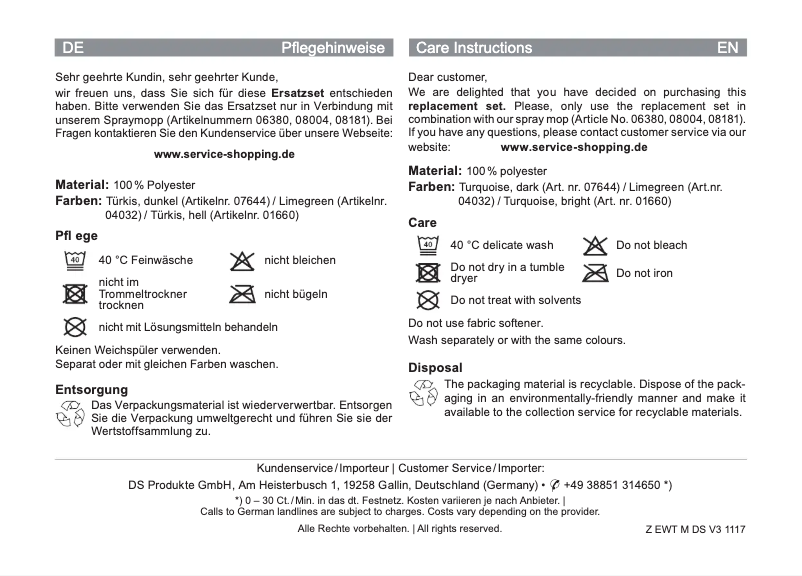 Page 1 de la notice Manuel utilisateur Cleanmaxx 01660