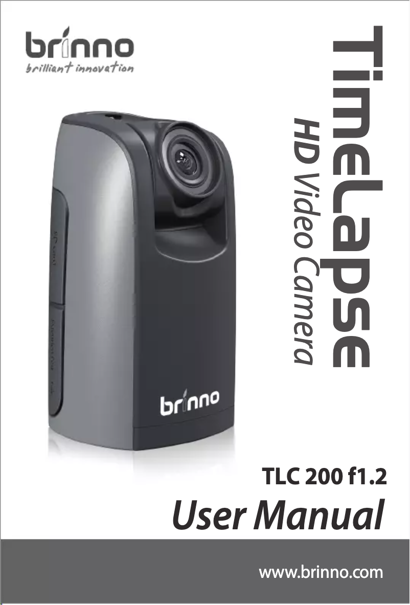 Page 1 de la notice Manuel utilisateur Brinno TimeLapse TLC200f1.2
