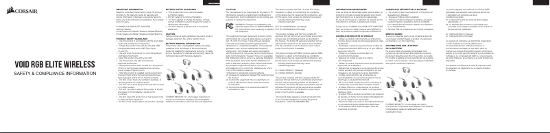 Page n°1 - Instructions de sécurité Corsair VOID RGB 7.1