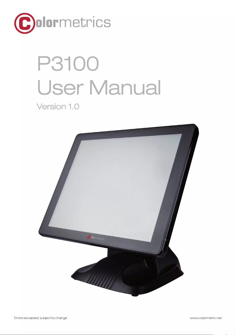 Page n°1 - Manuel utilisateur Colormetrics P3100