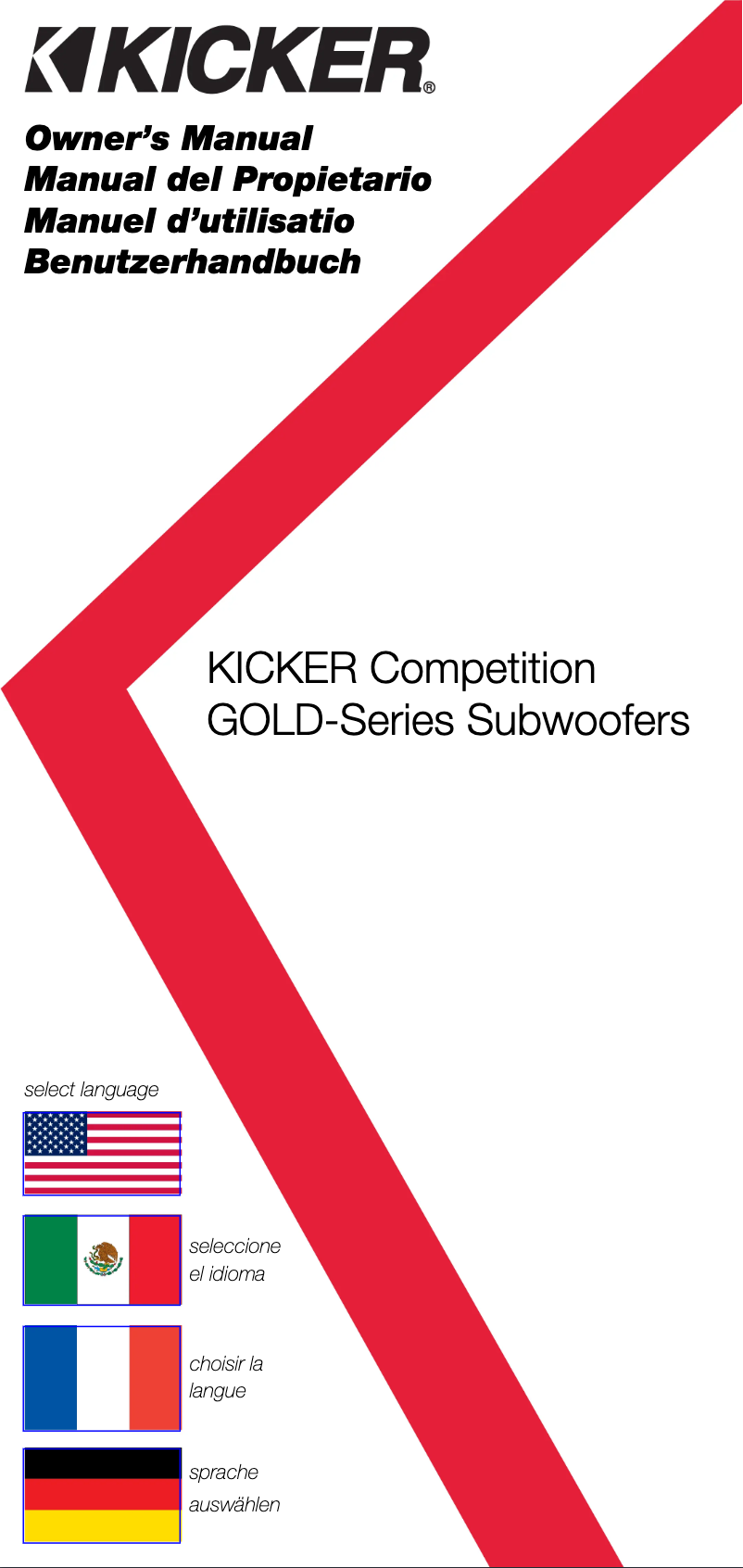 Page 1 de la notice Manuel utilisateur Kicker Competition Gold 50GOLD154