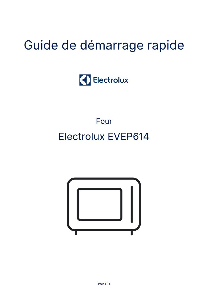 Image de la première page du manuel de l'appareil EVEP614