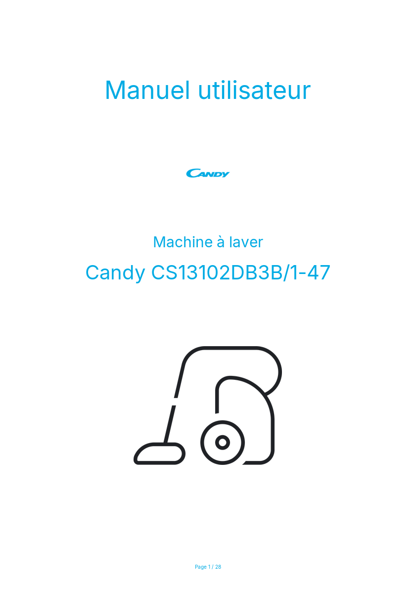 Page n°1 - Manuel utilisateur Candy CS13102DB3B/1-47