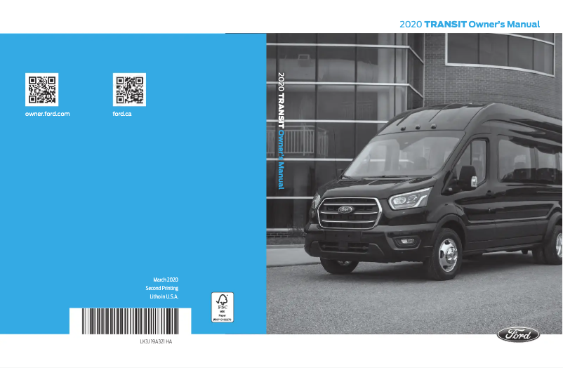 Page n°1 - Manuel utilisateur Ford Transit (2020)