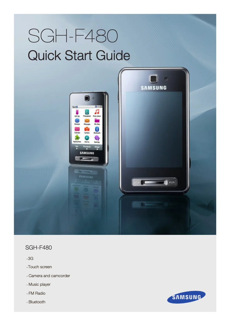 Page n°1 - Guide d'installation Samsung SGH-F480