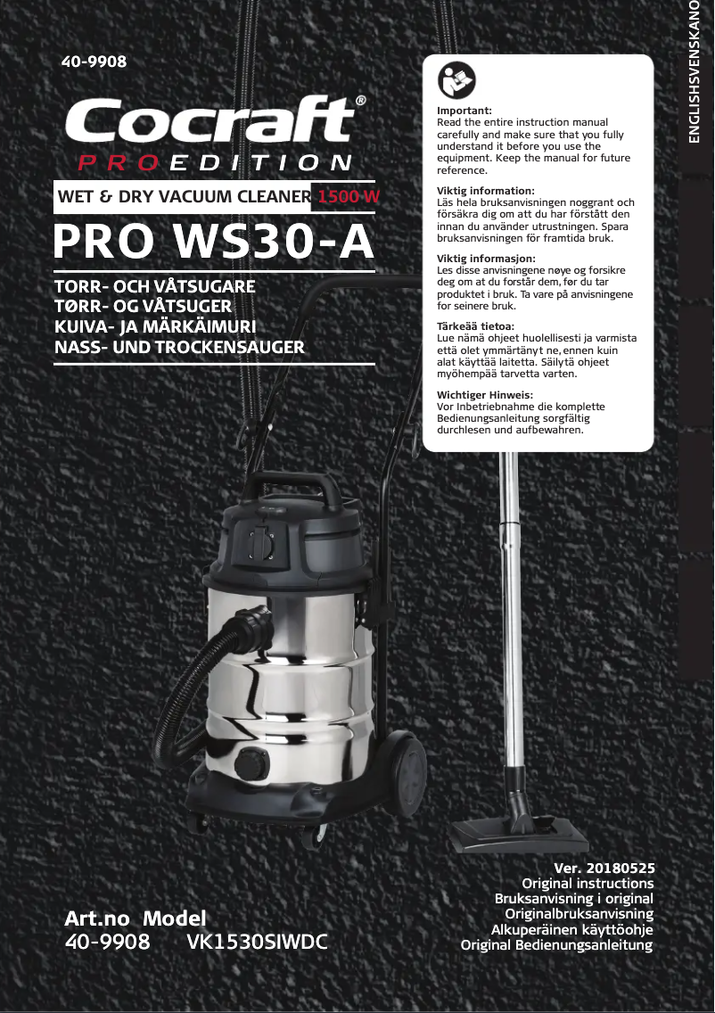 Página 1 del manual Manual de usuario Cocraft PRO WS30-A