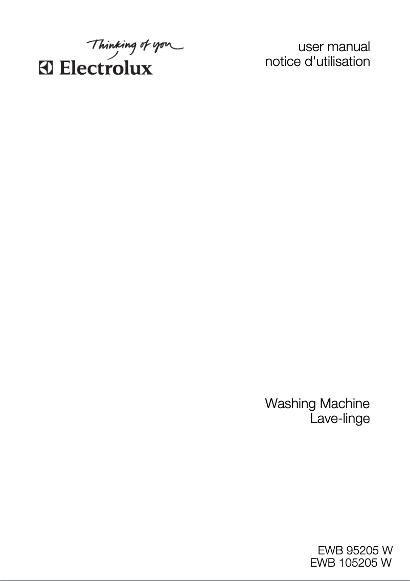 Page n°1 - Manuel utilisateur Electrolux EWB 95205