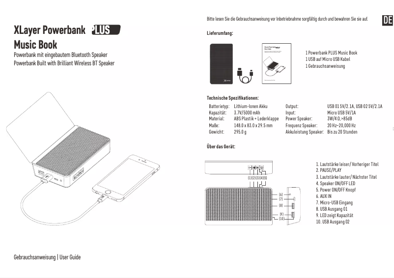 Image de la première page du manuel de l'appareil Music Book
