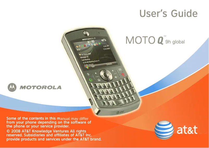 Page 1 de la notice Manuel utilisateur Motorola Moto Q9h