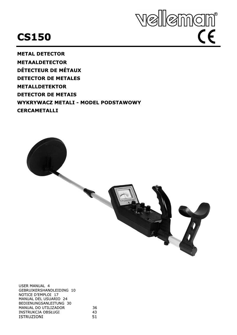 Page 1 de la notice Manuel utilisateur Velleman CS150N