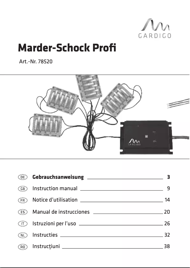 Page 1 de la notice Manuel utilisateur Gardigo 78520