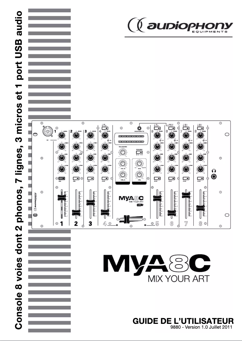 Page n°1 - Manuel utilisateur Audiophony MYA8C