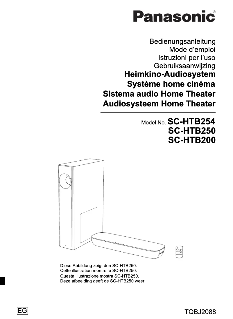 Image de la première page du manuel de l'appareil SC-HTB254