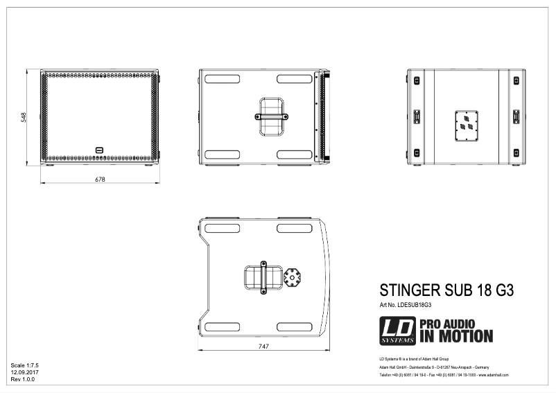 Página 1 del manual Ficha técnica LD Systems STINGER SUB 18 G3