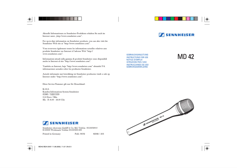 Image de la première page du manuel de l'appareil MD 42
