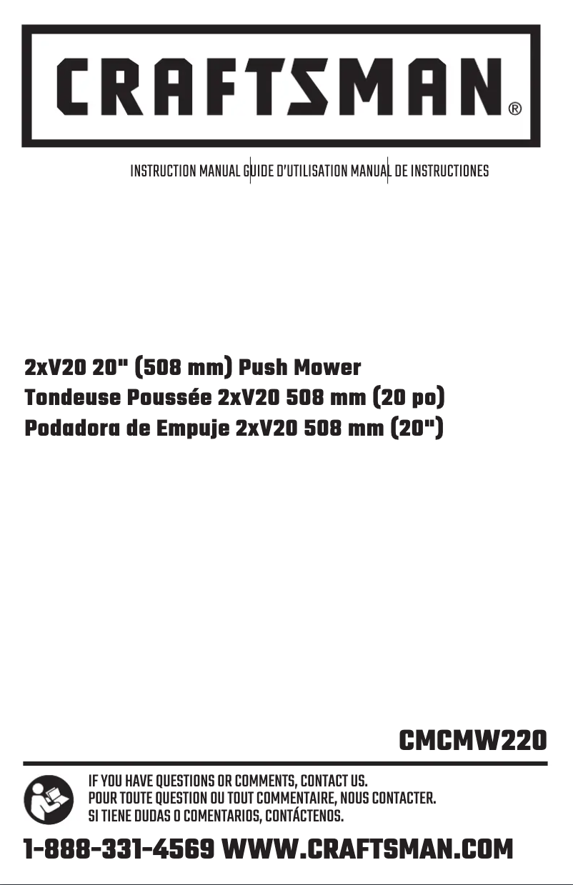 Page 1 de la notice Manuel utilisateur Craftsman CMCMW220P2