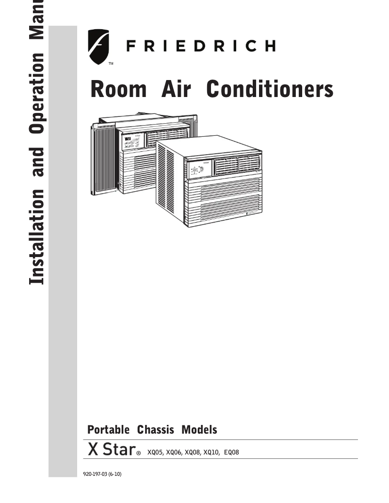 Page 1 de la notice Manuel utilisateur Friedrich XQ05J10