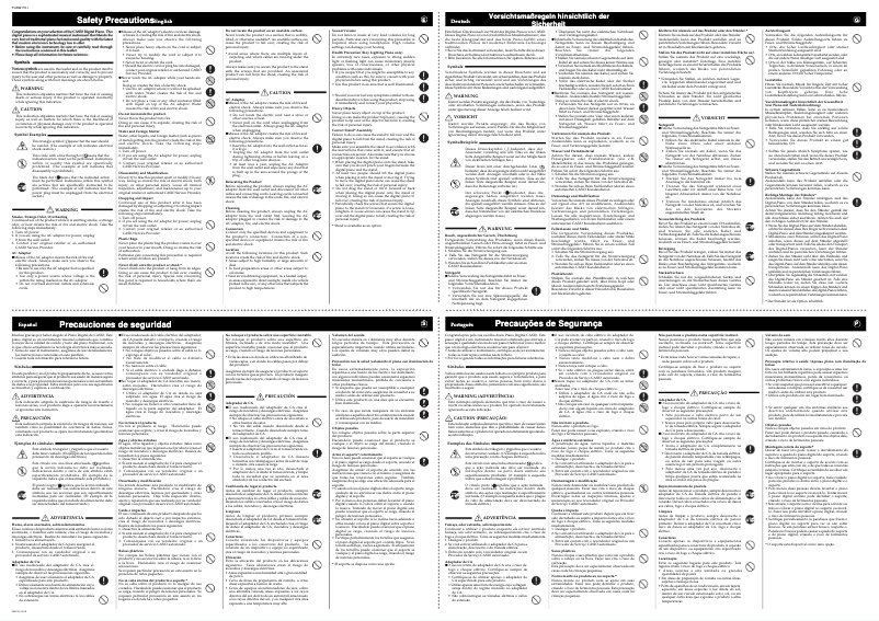 Page 1 de la notice Instructions de sécurité Casio PX-500L