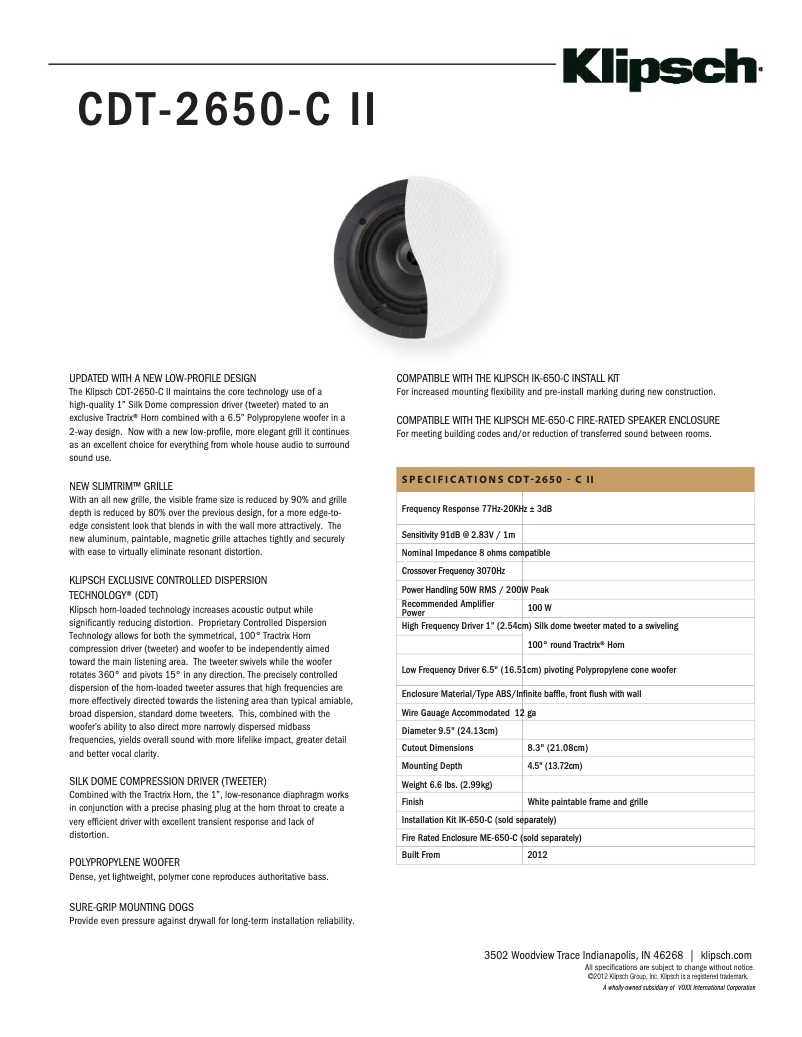 Image de la première page du manuel de l'appareil CDT-2650-C II