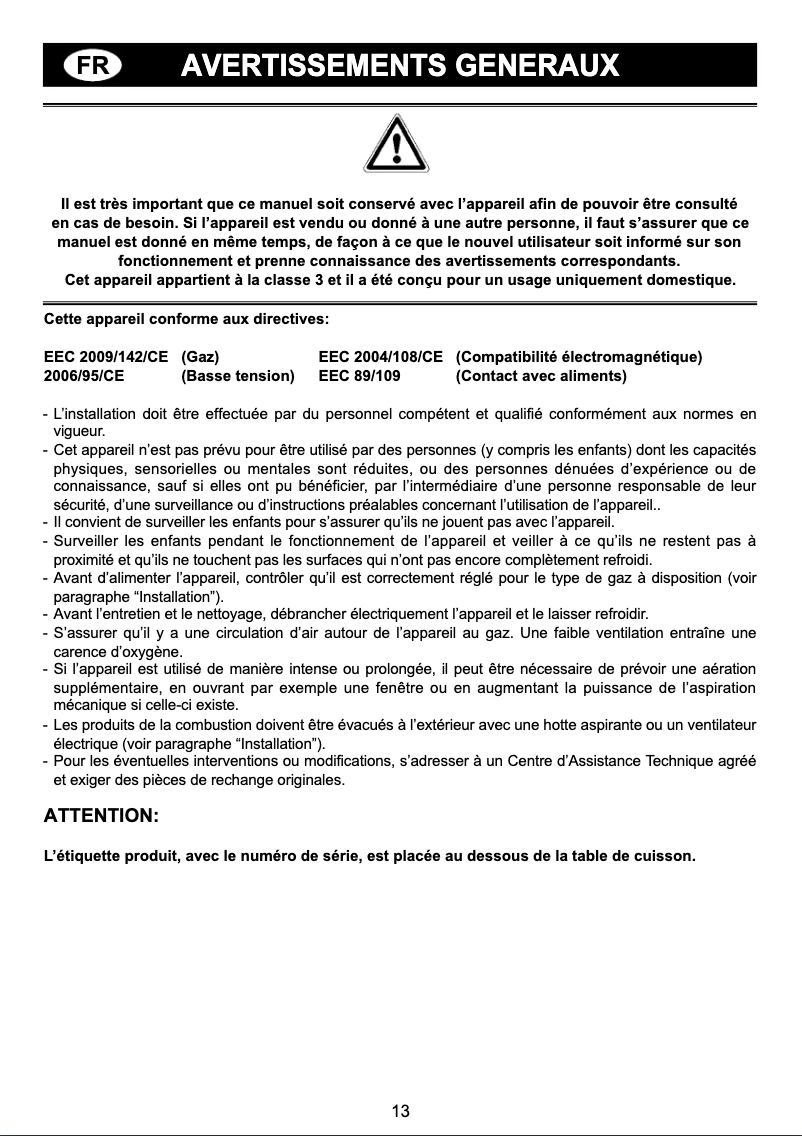 Page 1 de la notice Manuel utilisateur Airlux AV64WH