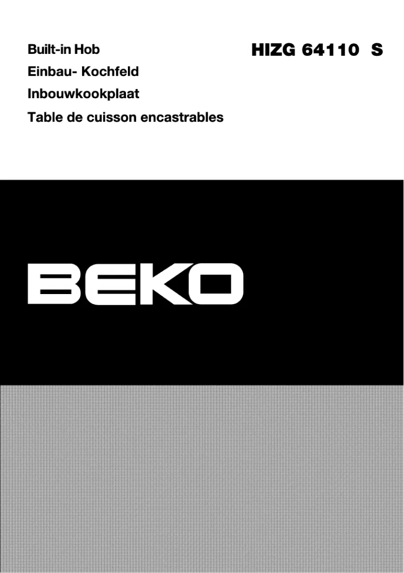 Page 1 de la notice Manuel utilisateur Beko HIZG 64110 X