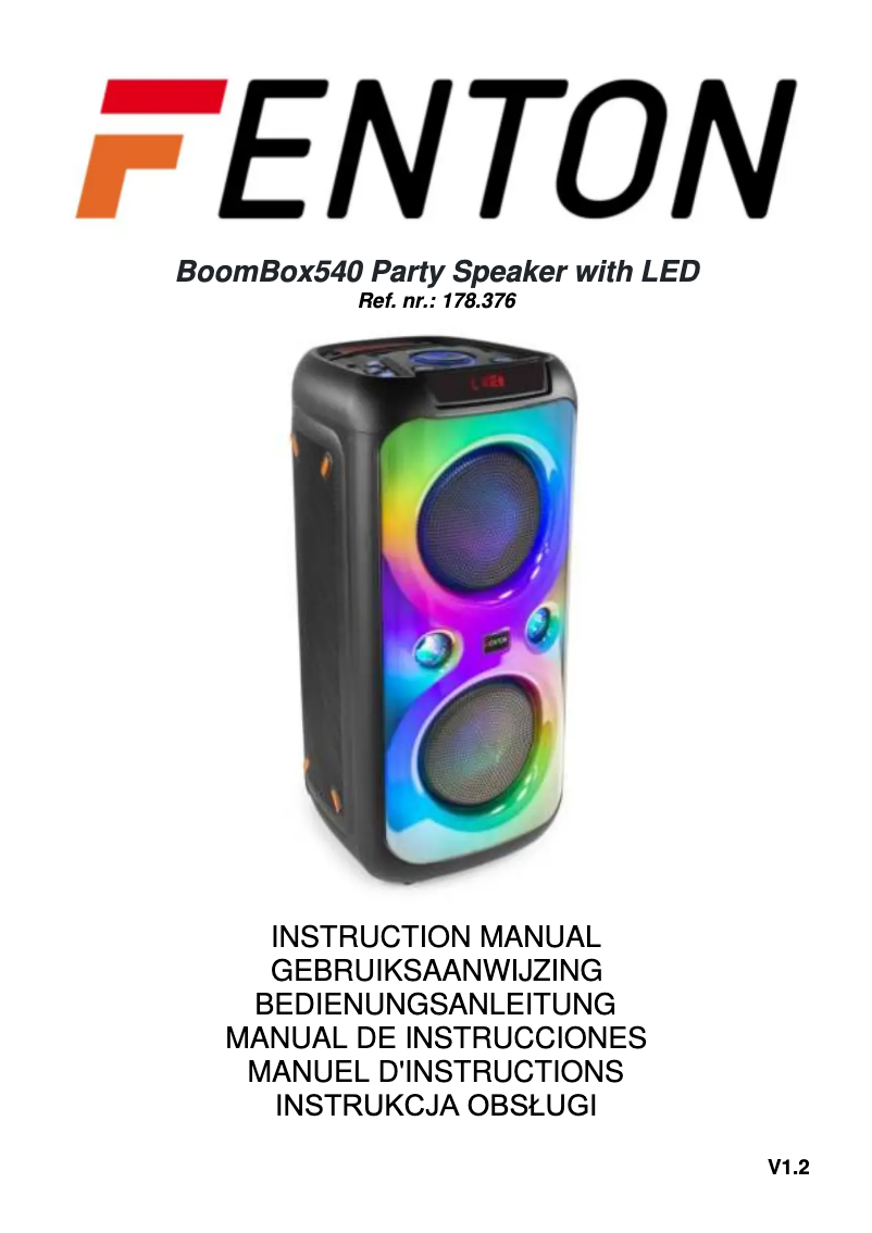 Page 1 de la notice Manuel utilisateur Fenton BoomBox540