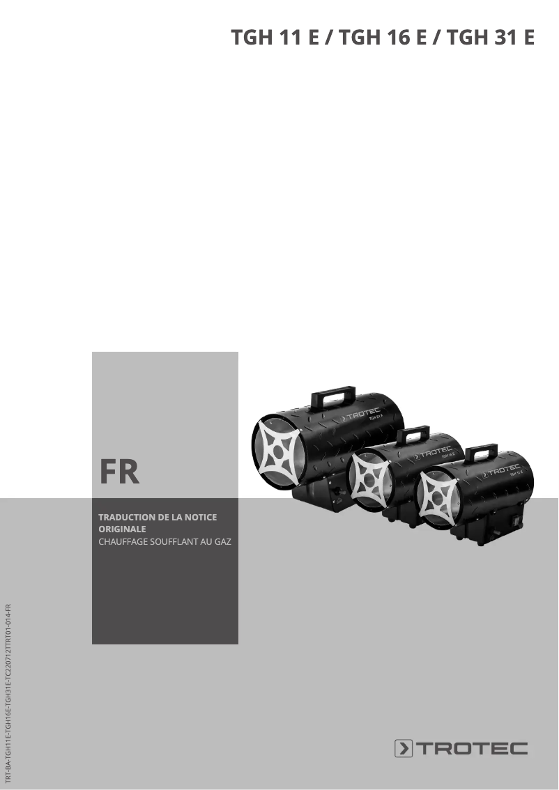 Page 1 de la notice Manuel utilisateur Trotec TGH 11 E