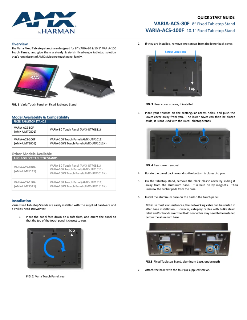 Image de la première page du manuel de l'appareil VARIA-ACS-80F