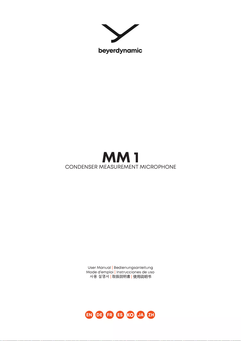 Page 1 de la notice Manuel utilisateur Beyerdynamic MM1