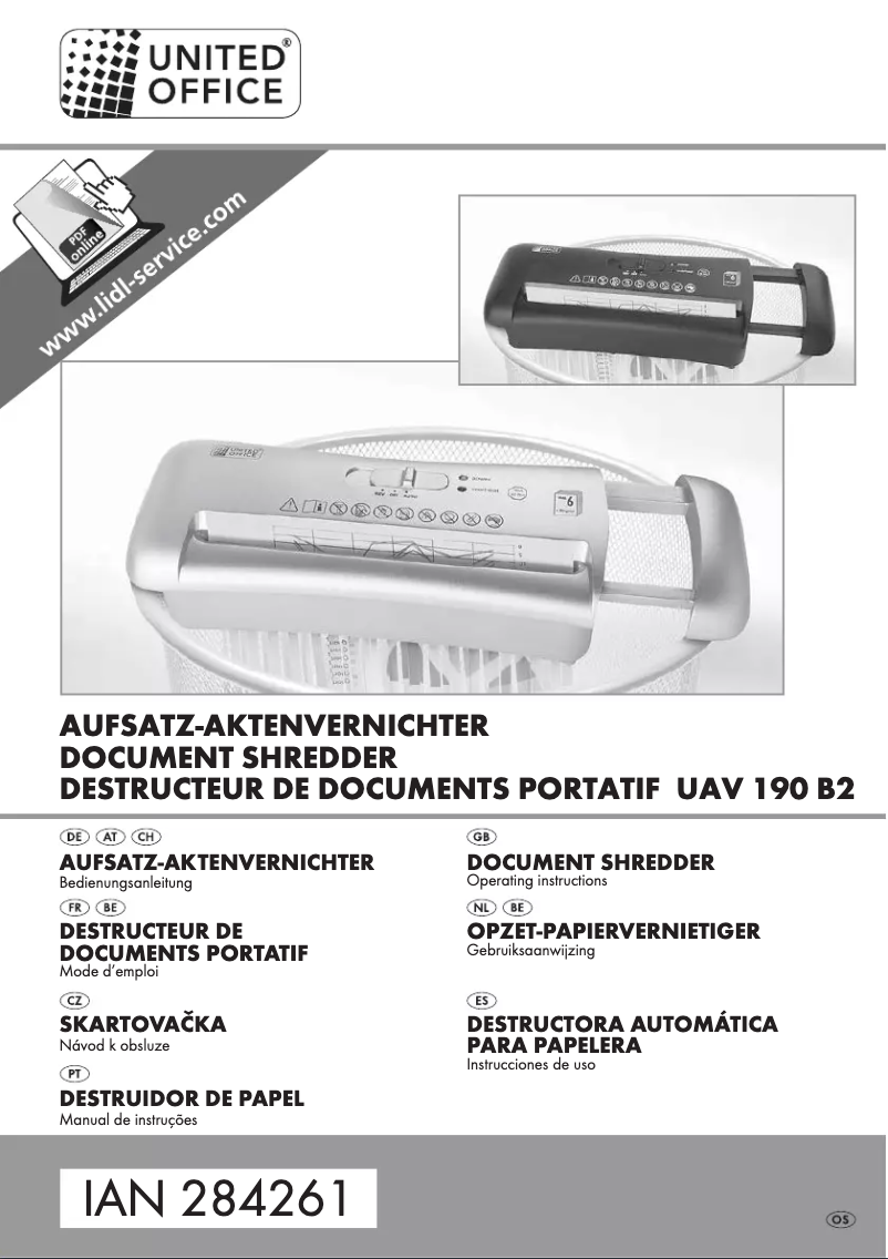 Image de la première page du manuel de l'appareil UAV 190 A1