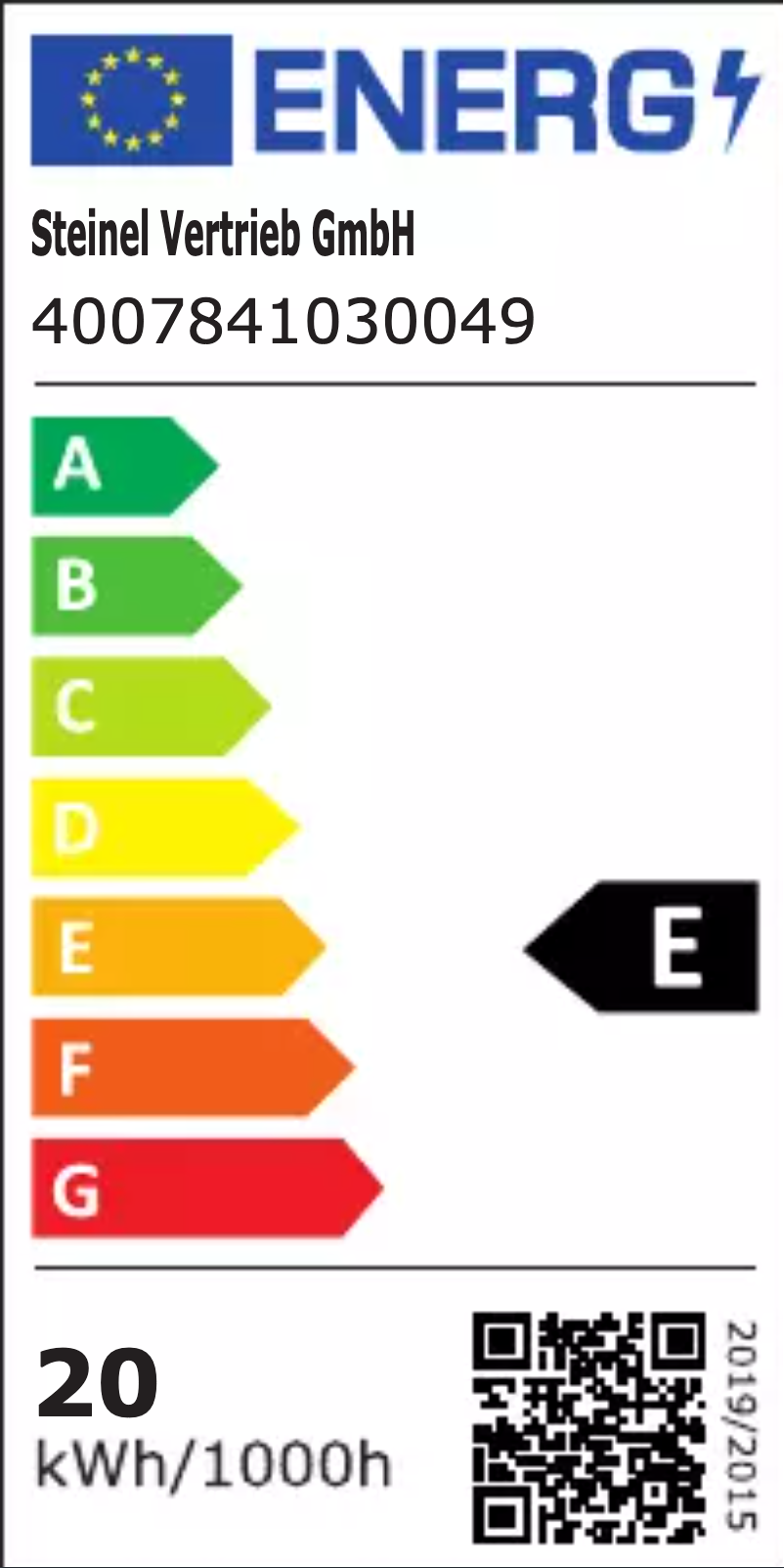 Página 1 del manual Etiqueta energética Steinel XLED home 2 XL S