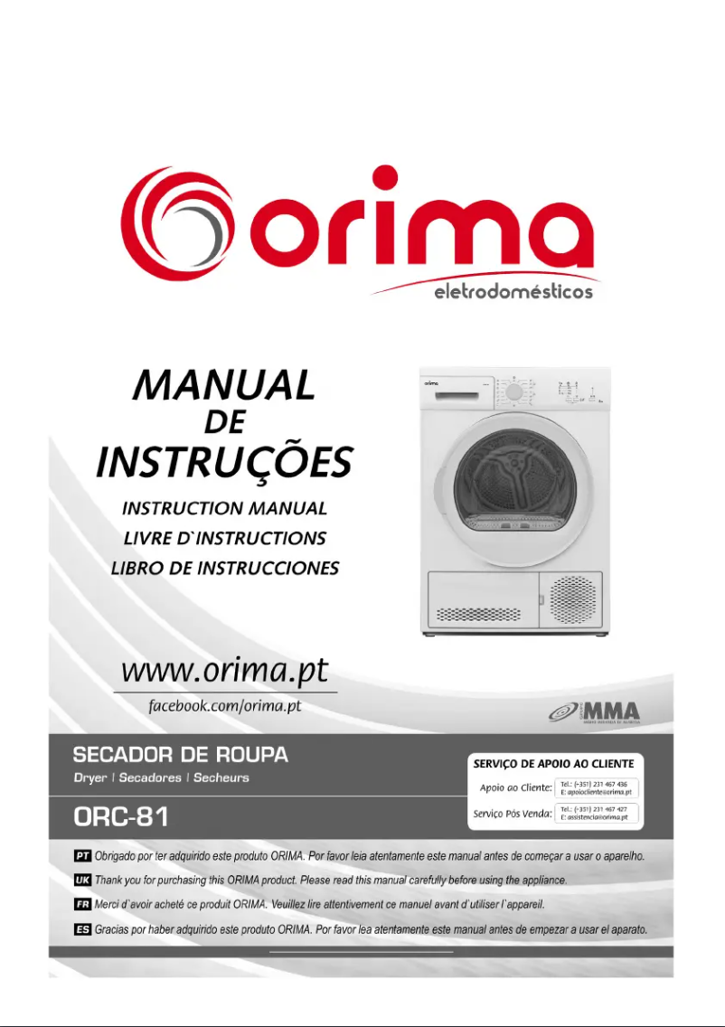 Page 1 de la notice Manuel utilisateur Orima ORC 81