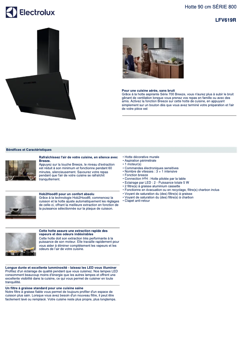 Page n°1 - Fiche technique Electrolux LFV619R
