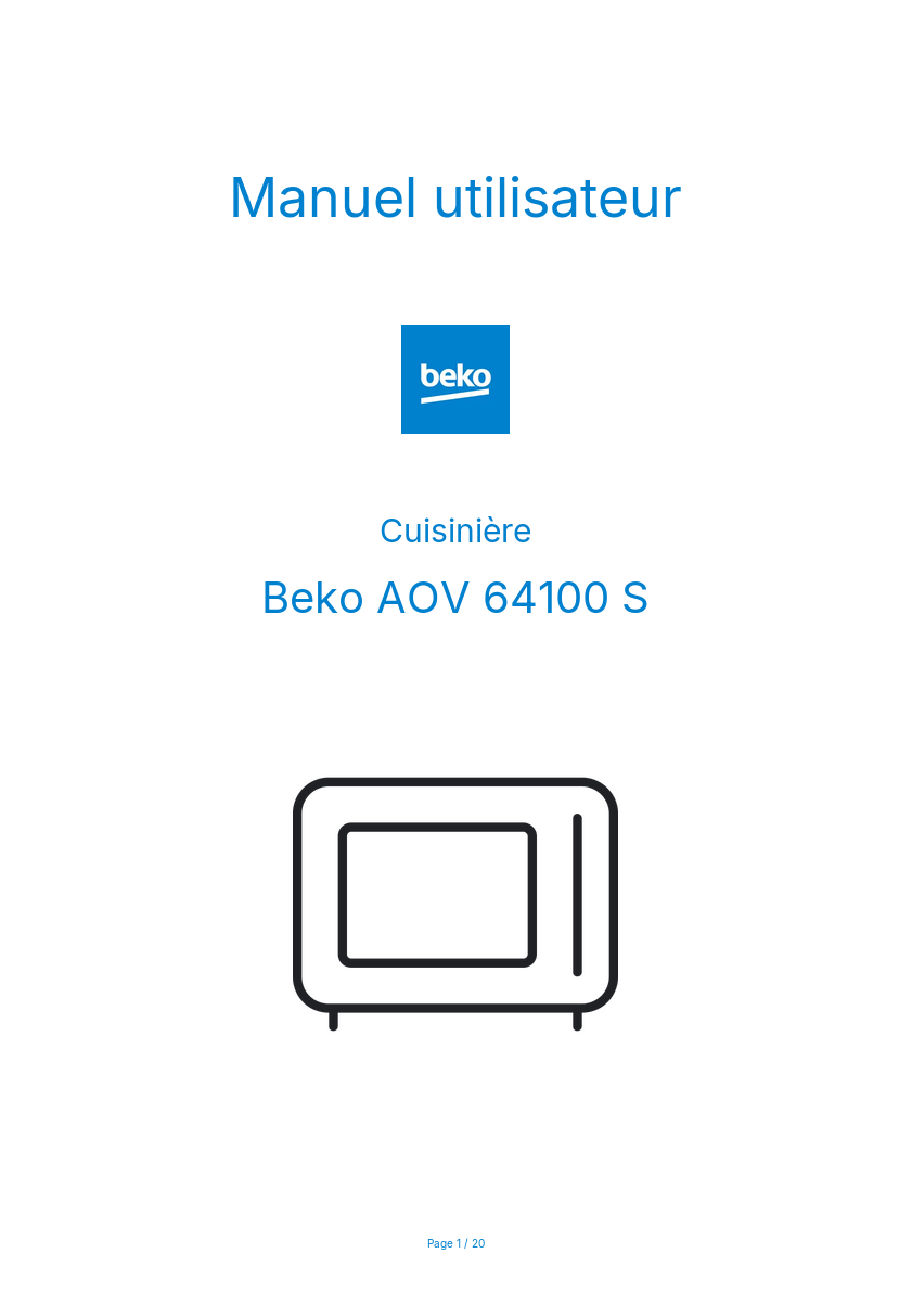 Image de la première page du manuel de l'appareil AOV 64100 S