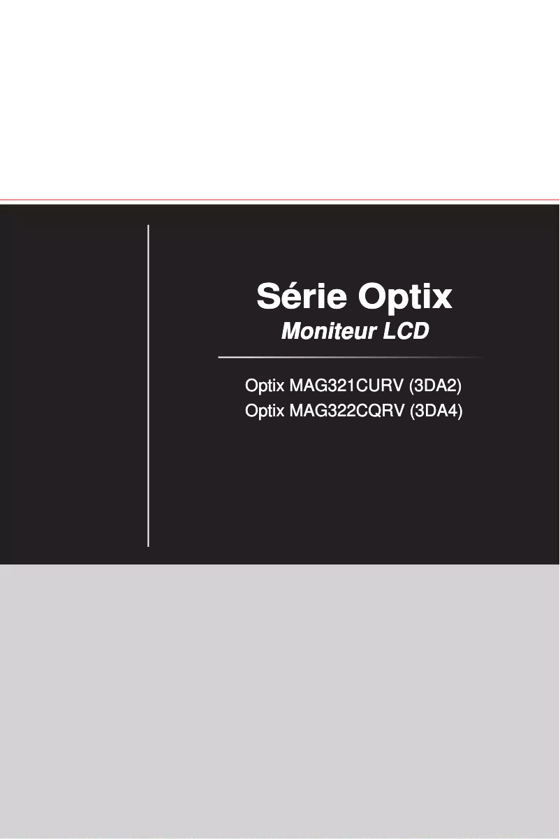 Page n°1 - Manuel utilisateur MSI Optix MAG321CURV