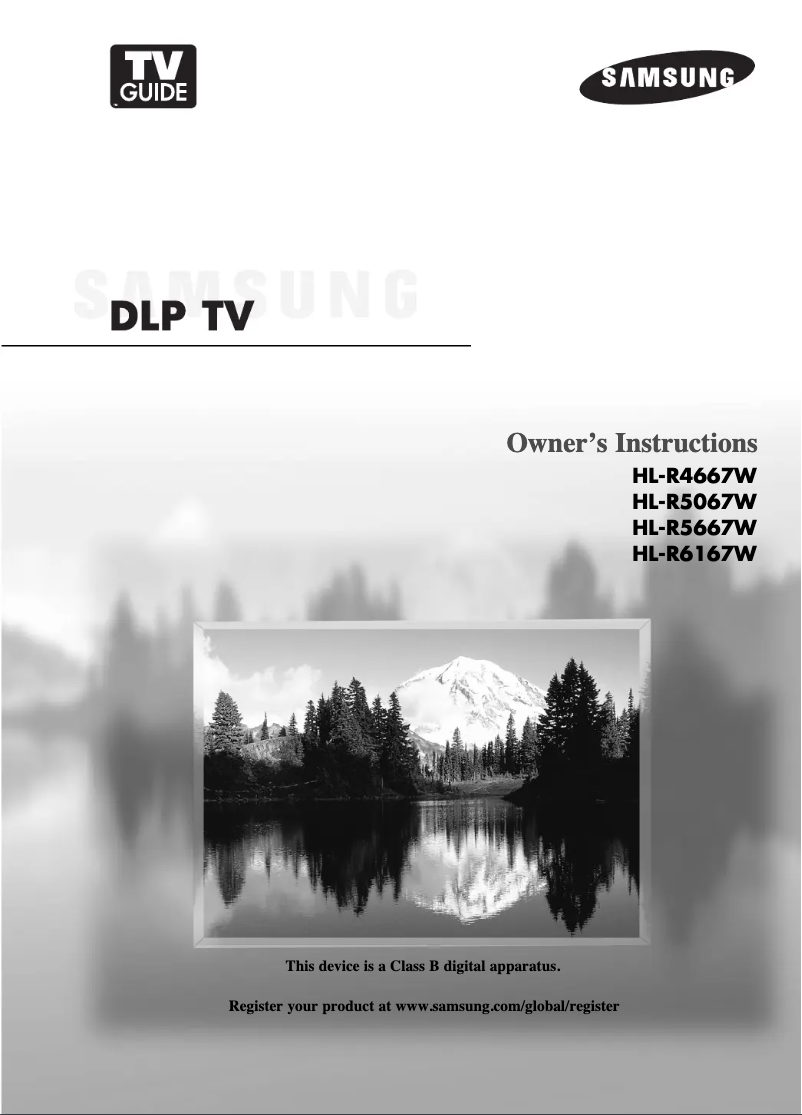 Page n°1 - Manuel utilisateur Samsung HL-R5067W