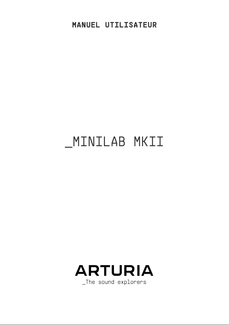 Page 1 de la notice Manuel utilisateur Arturia MiniLab MKII