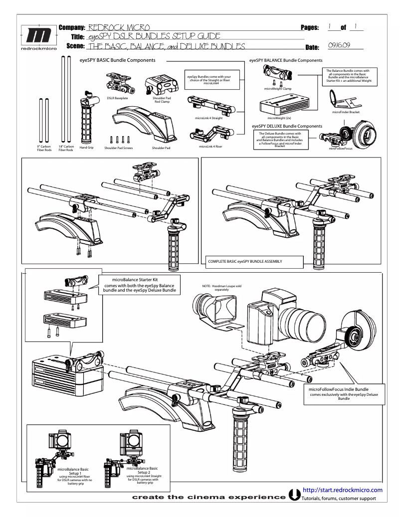 Page 1 de la notice Manuel utilisateur Redrock Micro UltraCage eyeSpy