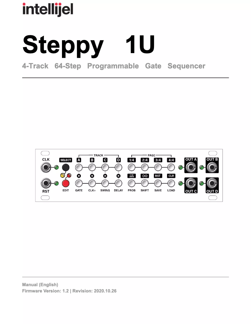 Page 1 de la notice Manuel utilisateur Intellijel Steppy 1U