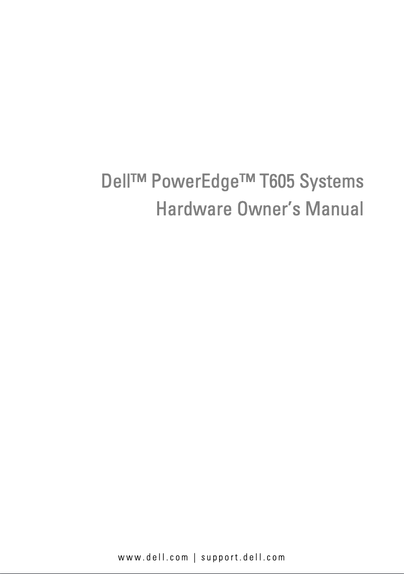 Page 1 de la notice Manuel utilisateur Dell PowerEdge T605
