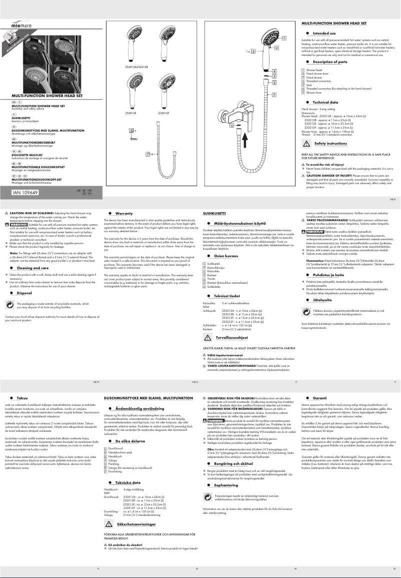 Página 1 del manual Manual de usuario Miomare IAN 109649