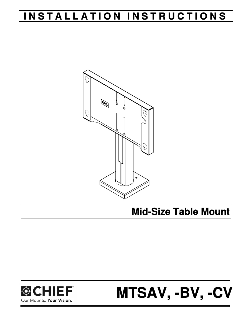 Page 1 de la notice Manuel utilisateur Chief MTSAVB