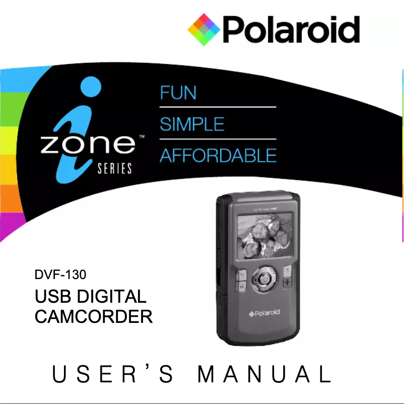 Page 1 de la notice Manuel utilisateur Polaroid DVF-130