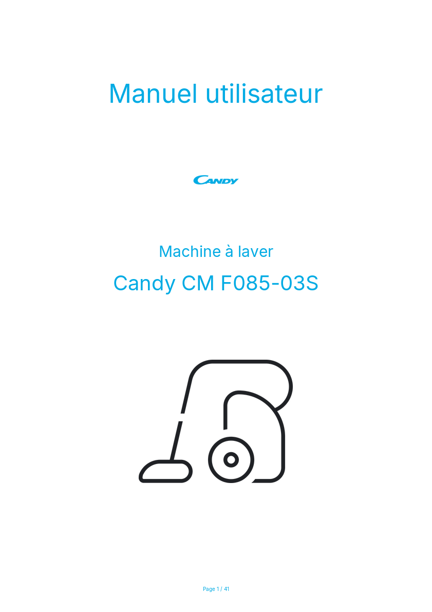 Image de la première page du manuel de l'appareil CM F085-03S