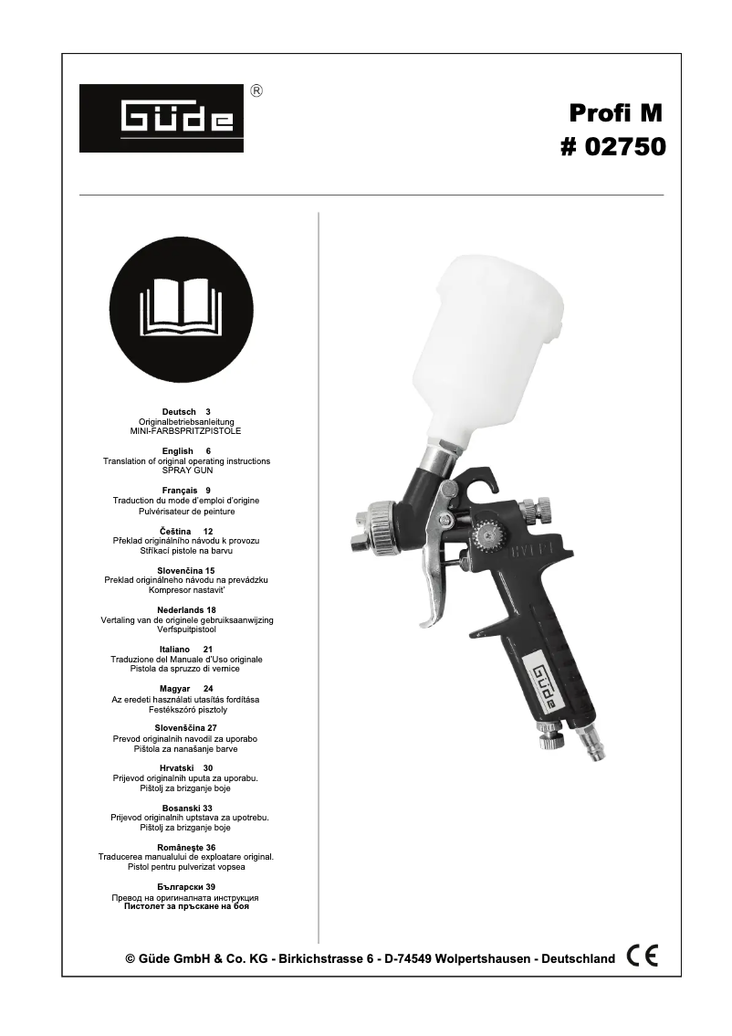 Page 1 de la notice Manuel utilisateur Güde PROFI-M