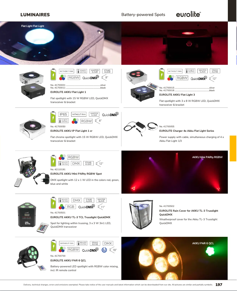 Page n°1 - Catalogue Eurolite AKKU PAR 6 QCL