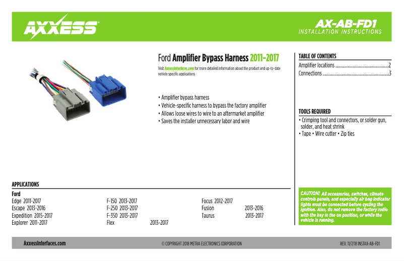 Page 1 de la notice Manuel utilisateur AXESS AX-AB-FD1