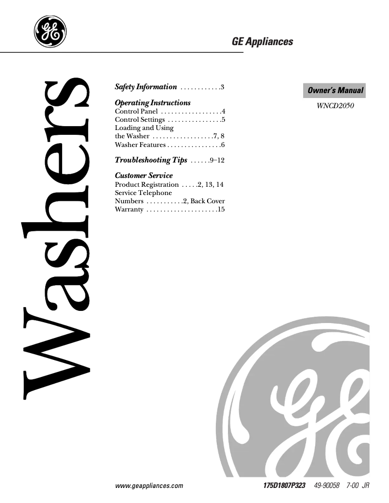 Image de la première page du manuel de l'appareil WNCD2050AWC