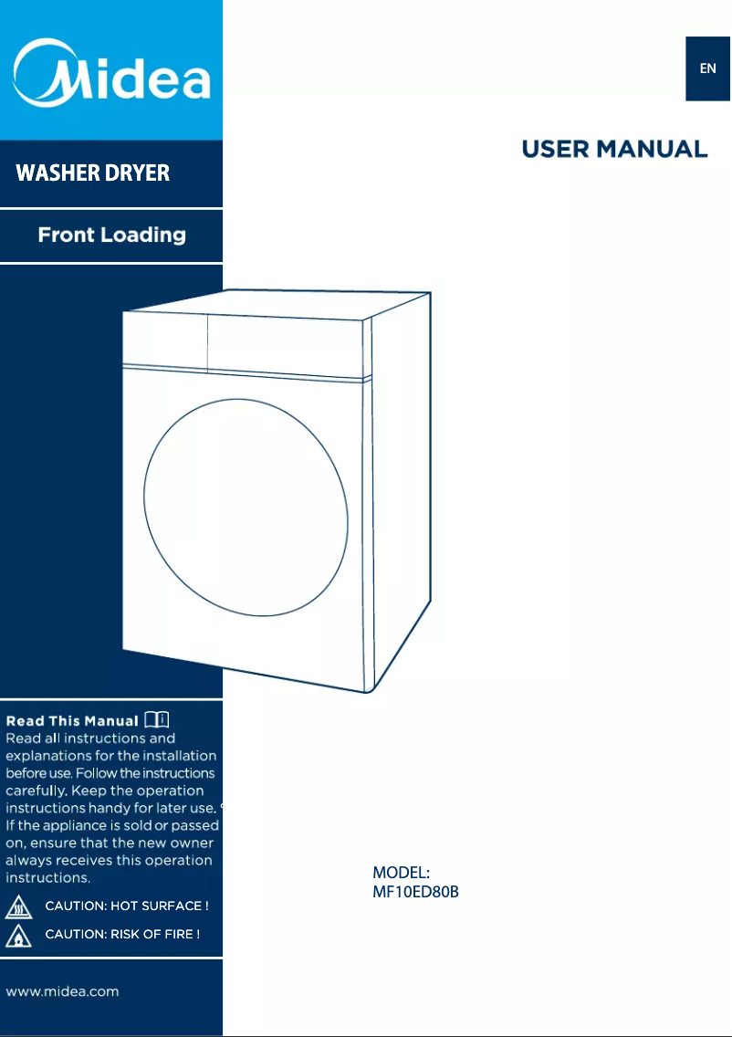 Page n°1 - Manuel utilisateur Midea MF10ED80B