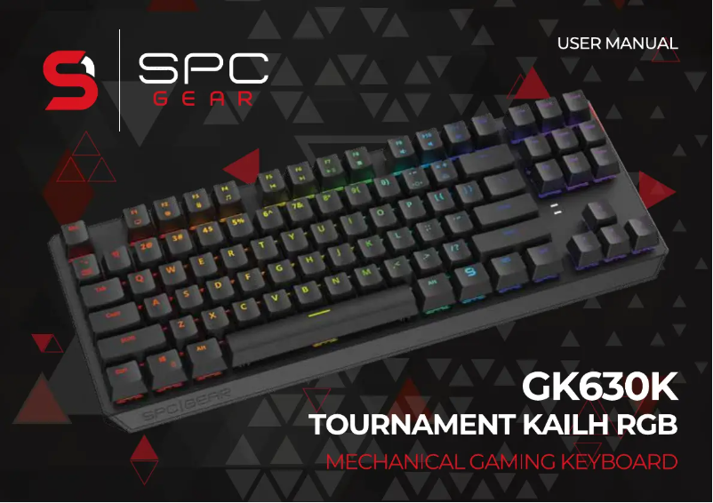 Page 1 de la notice Manuel utilisateur SPC GK630K Tournament Kailh Red RGB